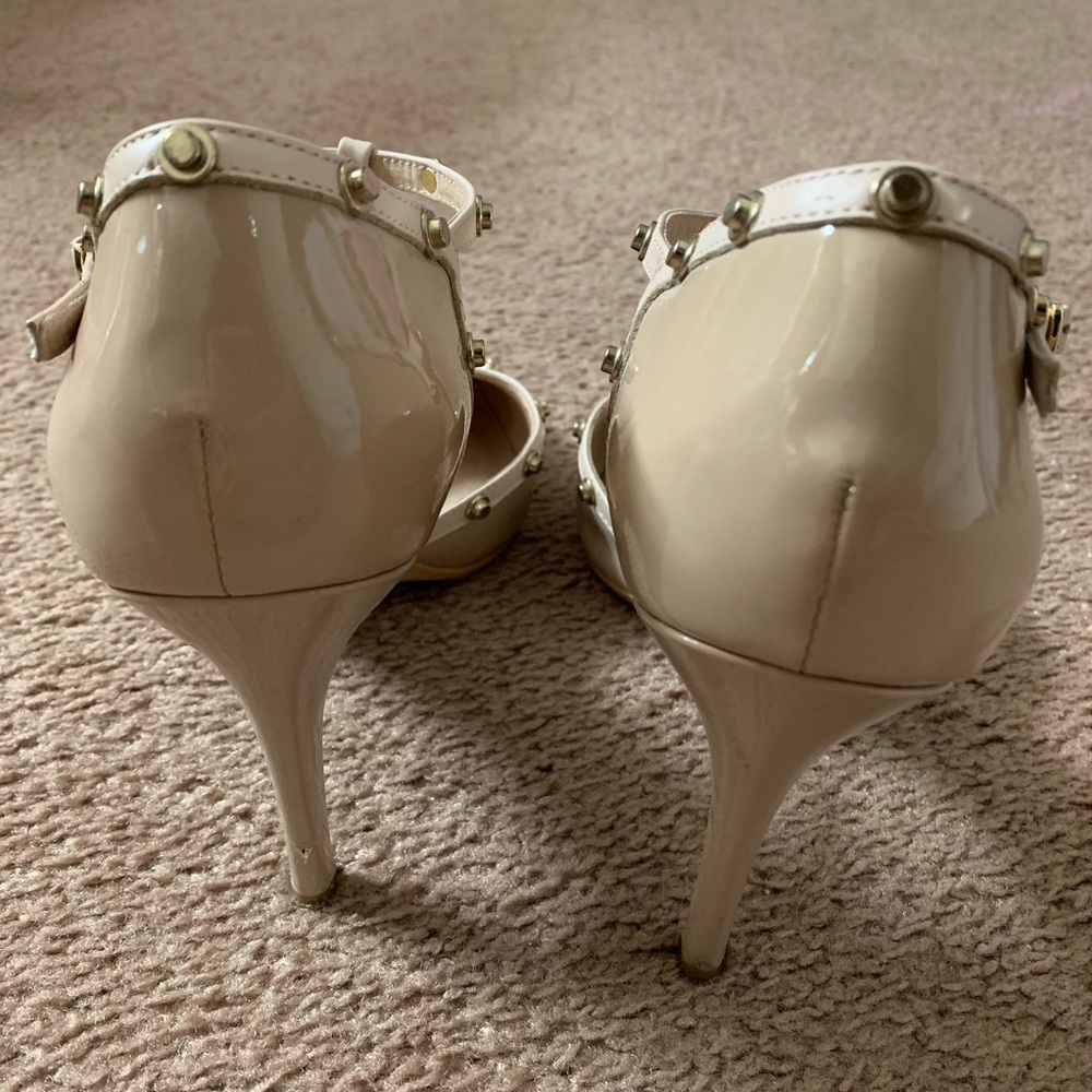 AUDREY BROOKE Rockstud Ankle-Strap Patent Pumps - Picture 6 of 8